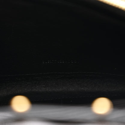 Saint Laurent Grain De Poudre Matelasse Chevron Monogram Chain Wallet Black 7 of 11