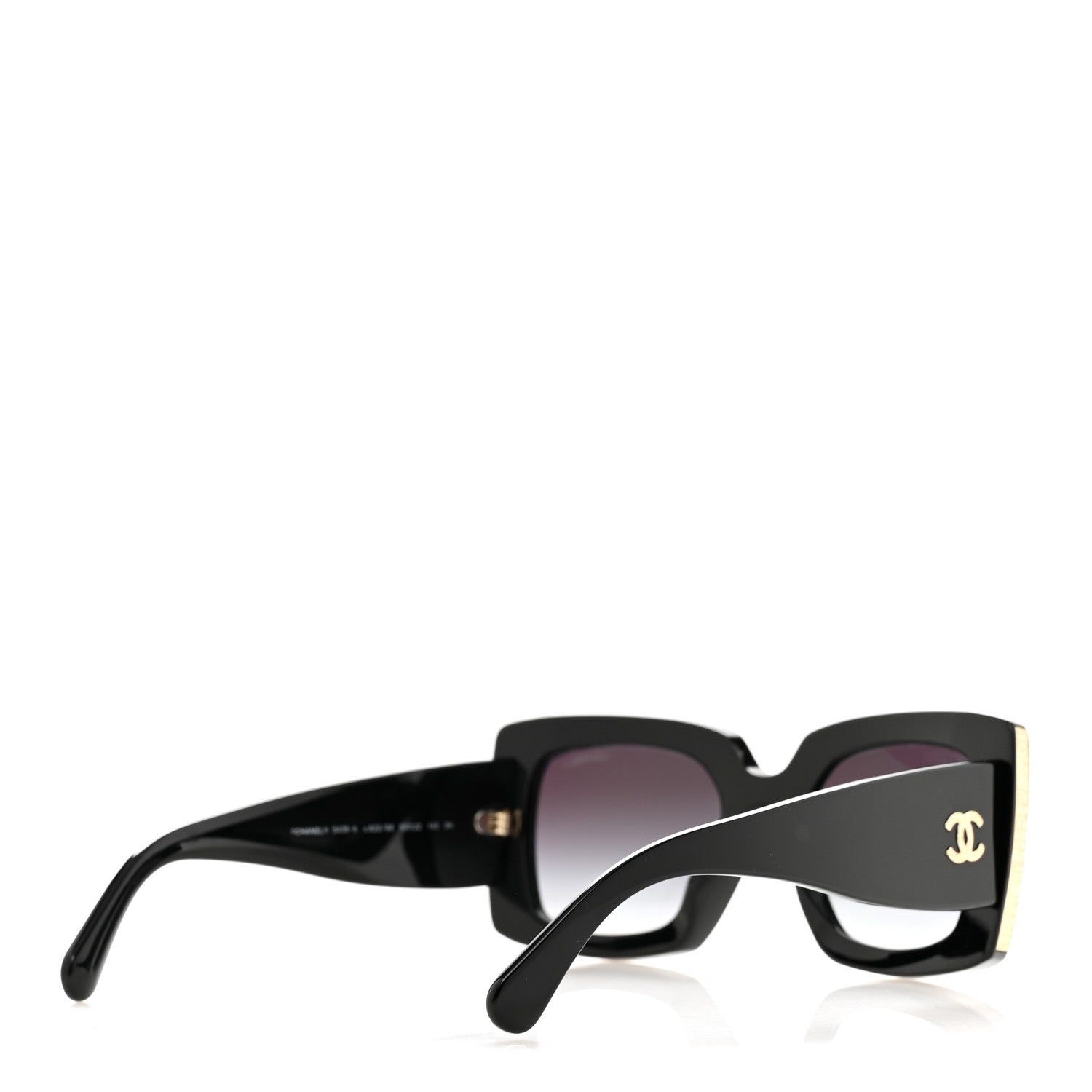 Chanel Acetate Rectangle Sunglasses 5435-A Black 4 of 8