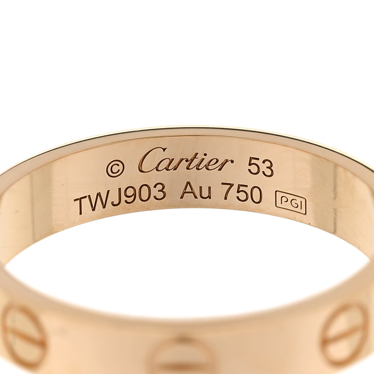 18K Yellow Gold 3.5mm LOVE Wedding Band Ring 53 6.5