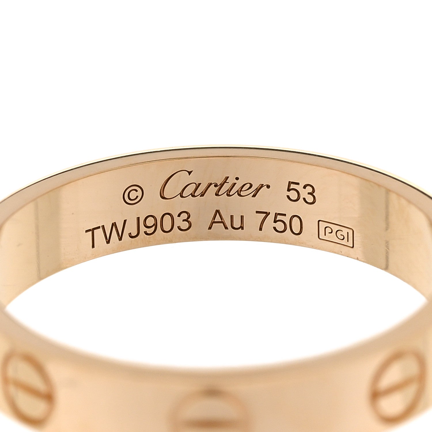 Cartier 18K Yellow Gold 3.5mm LOVE Wedding Band Ring 53 6.5 4 of 5