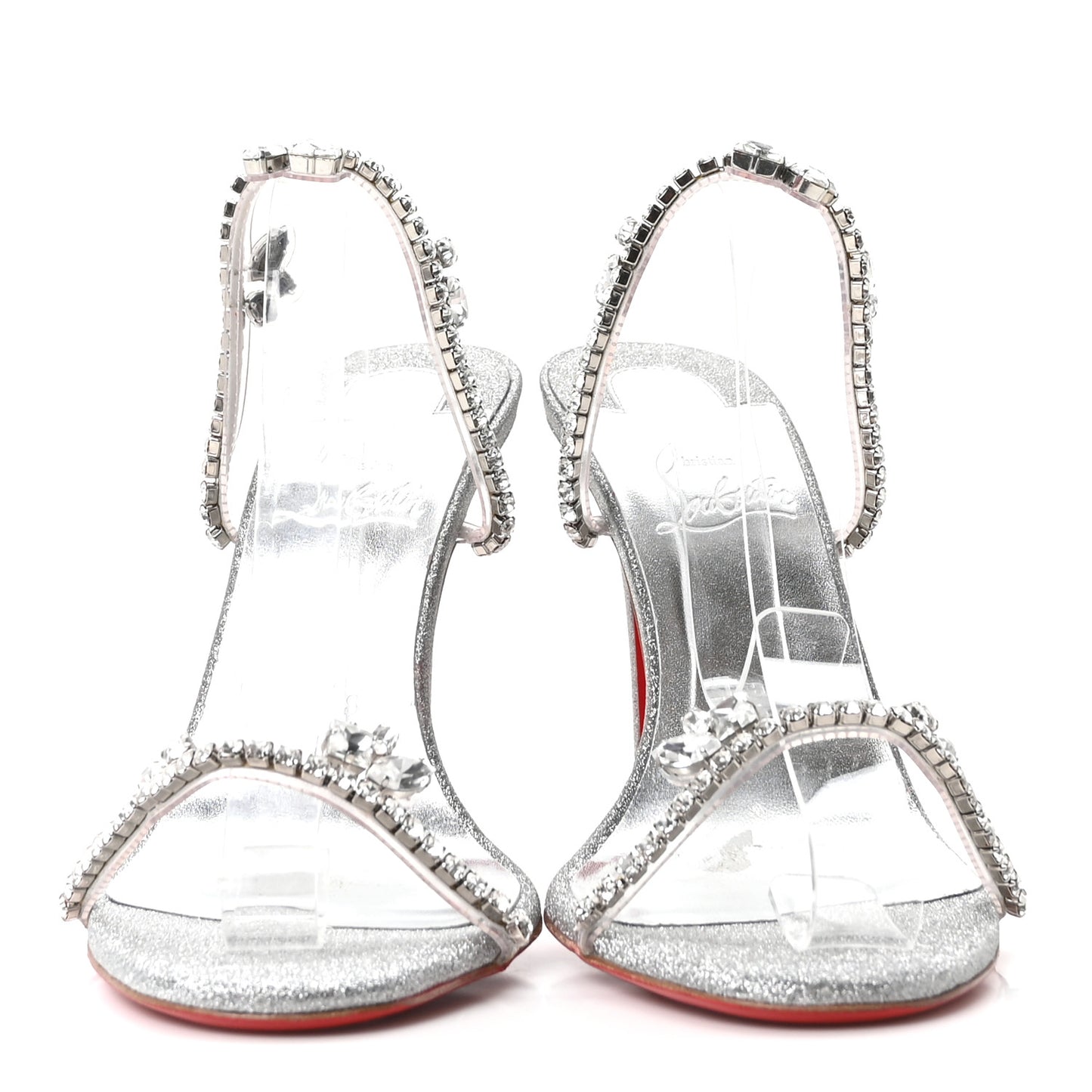 PVC Crystal Just Queen 100 Sandals 39 Silver