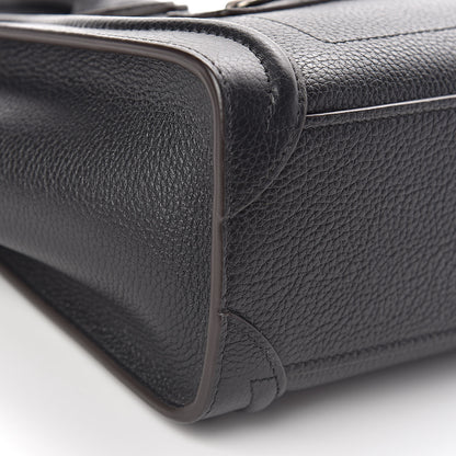 Celine Drummed Calfskin Nano Luggage Black 9 of 11