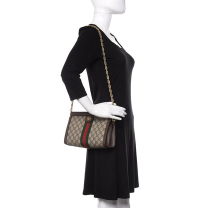 Gucci GG Supreme Monogram Web Small Ophidia Chain Shoulder Bag Brown 2 of 13