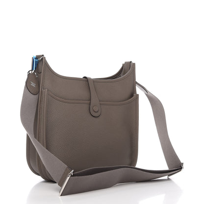 Hermes Taurillon Clemence Evelyne III PM Etain 3 of 11