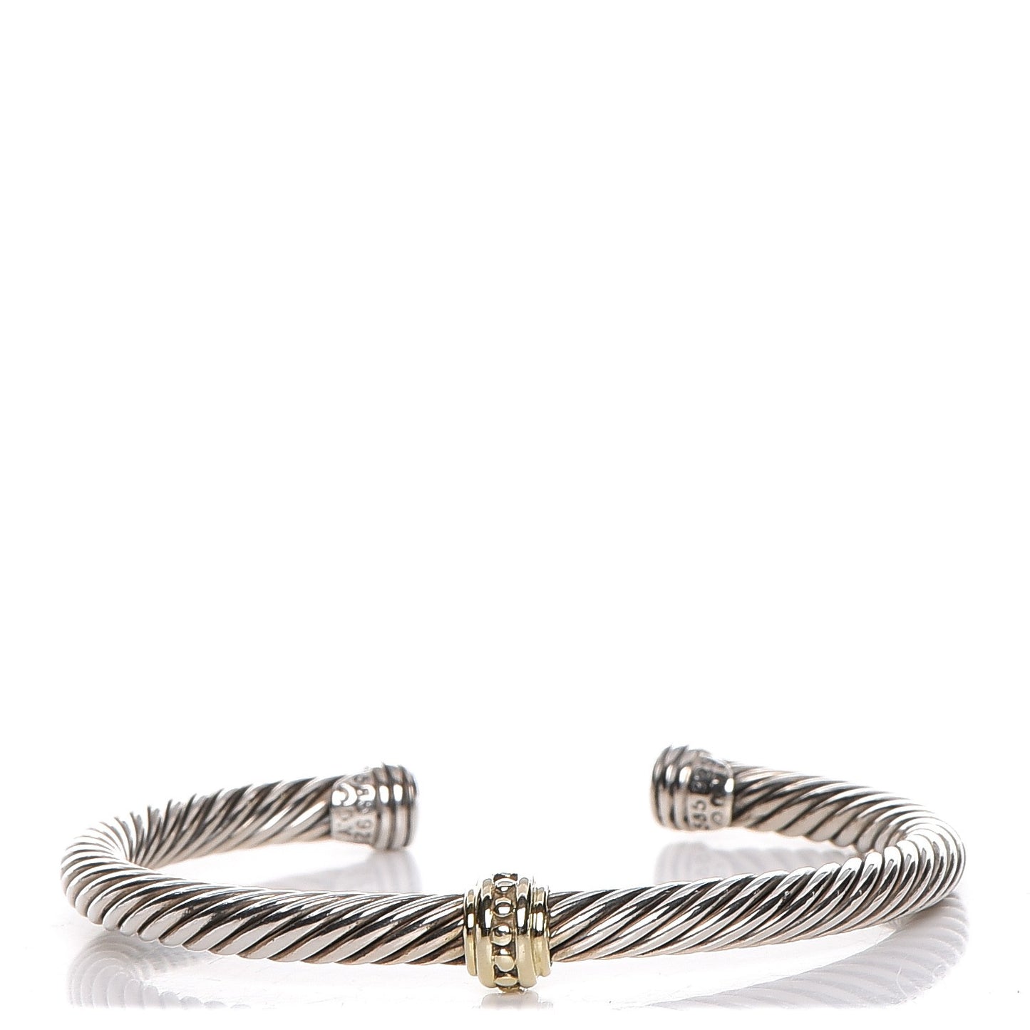 Sterling Silver 14K Yellow Gold 5mm Cable Classics Single Station Bracelet