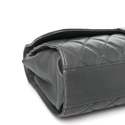 Chanel Lambskin Quilted Jumbo Grocery By Chanel Drawstring Shopping Bag Grey 9 of 10