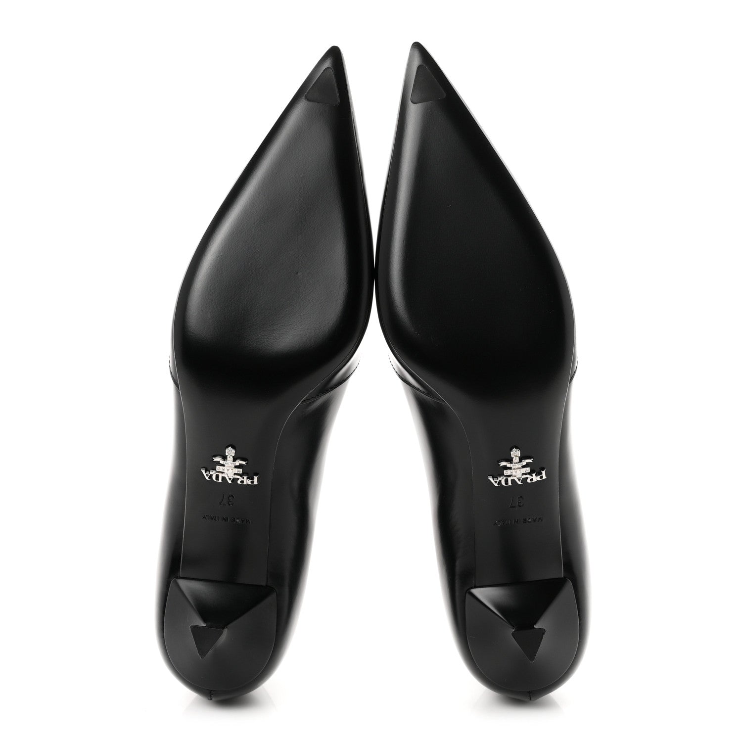 Prada Spazzolato Pointed Toe 55mm Pumps 37 Black 6 of 9