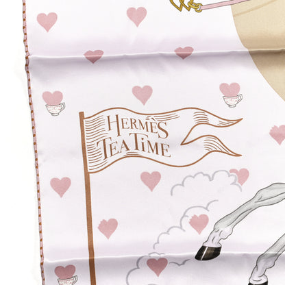 Hermes Silk Hermes Tea Time Scarf 70 Rose Pale Beige 4 of 5