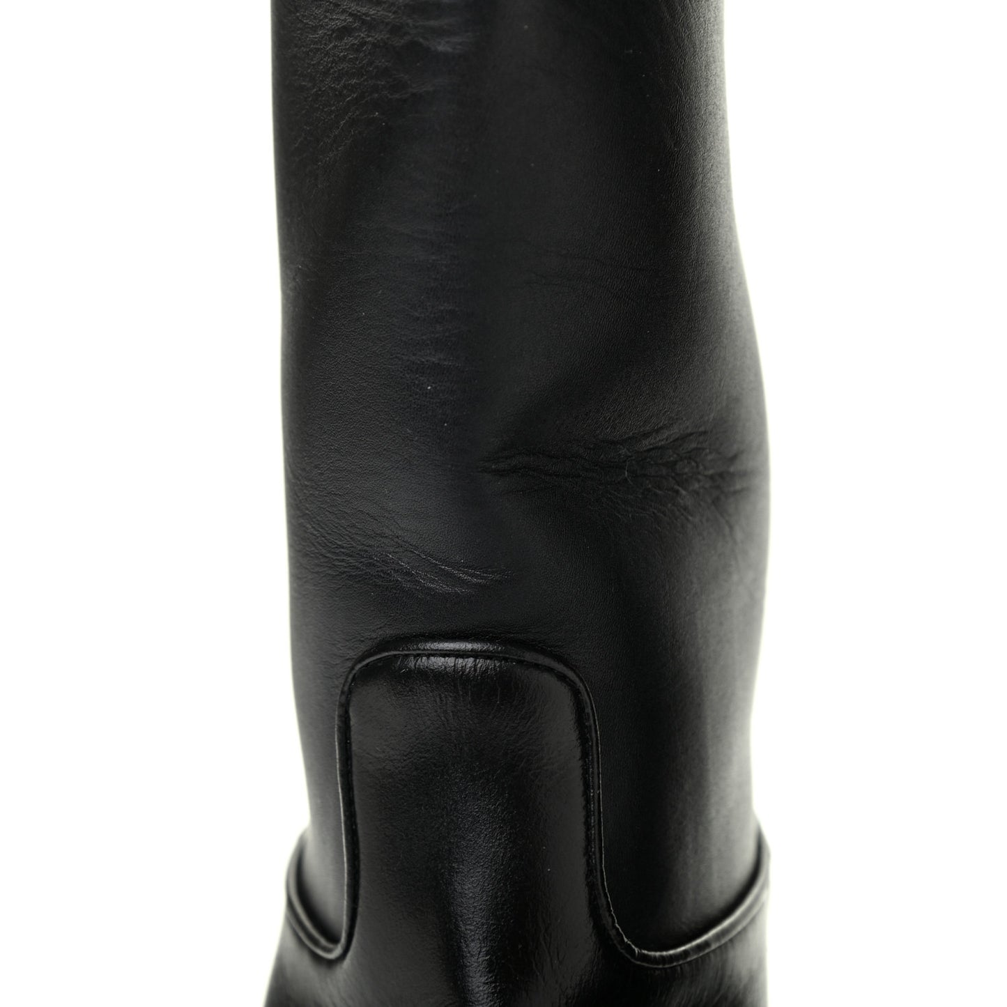 Calfskin CC High Boots 37.5 Black