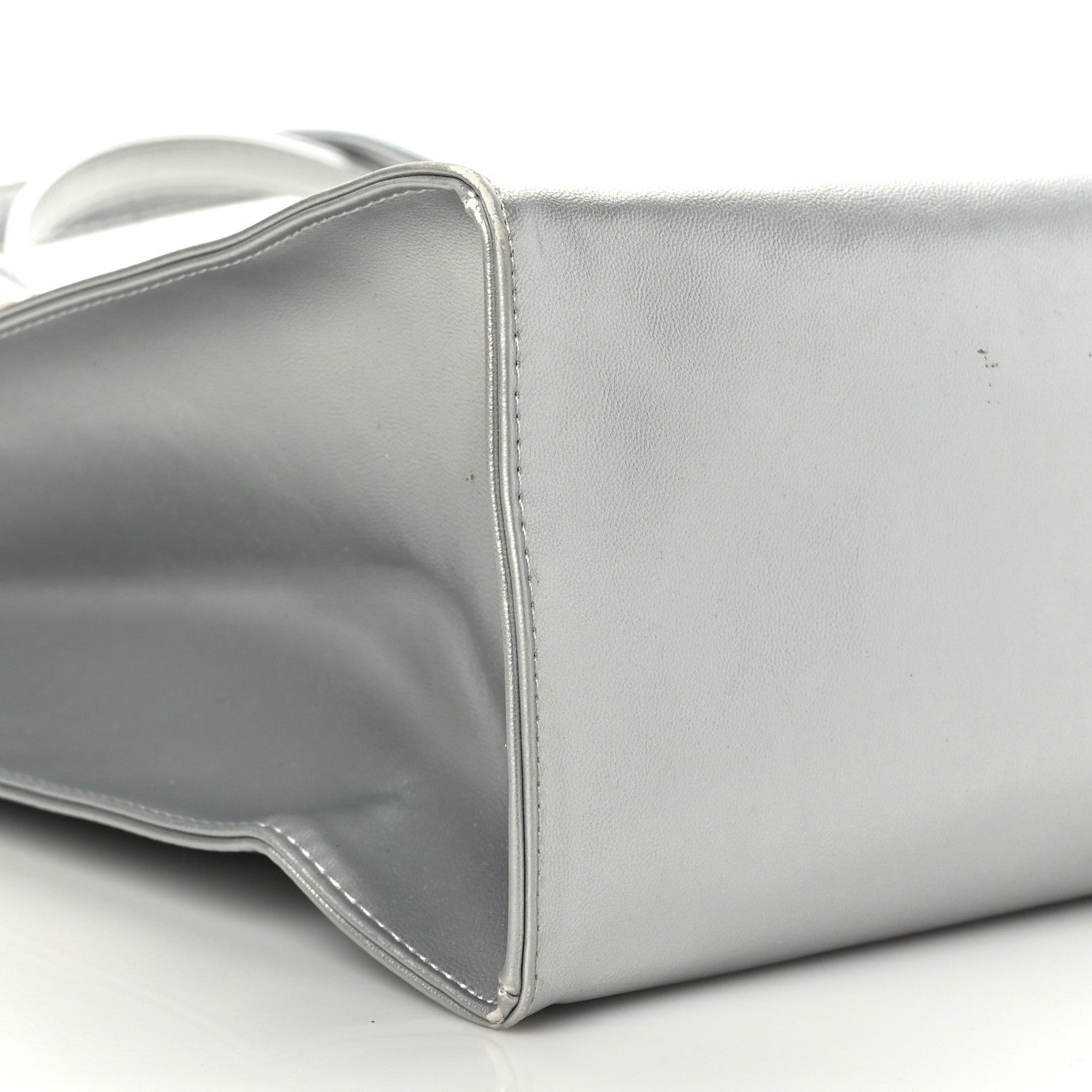 Telfar Metallic Vegan Leather Medium Shopping Bag Silver 7 of 10