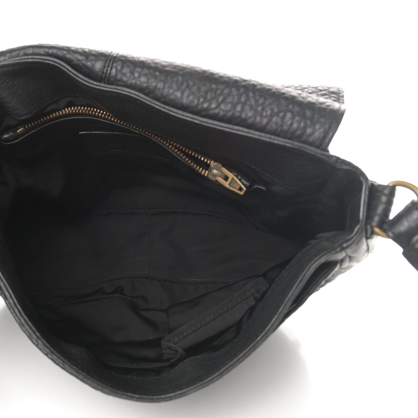Pebbled Lambskin Lia Sling Black with Antique Brass Hardware
