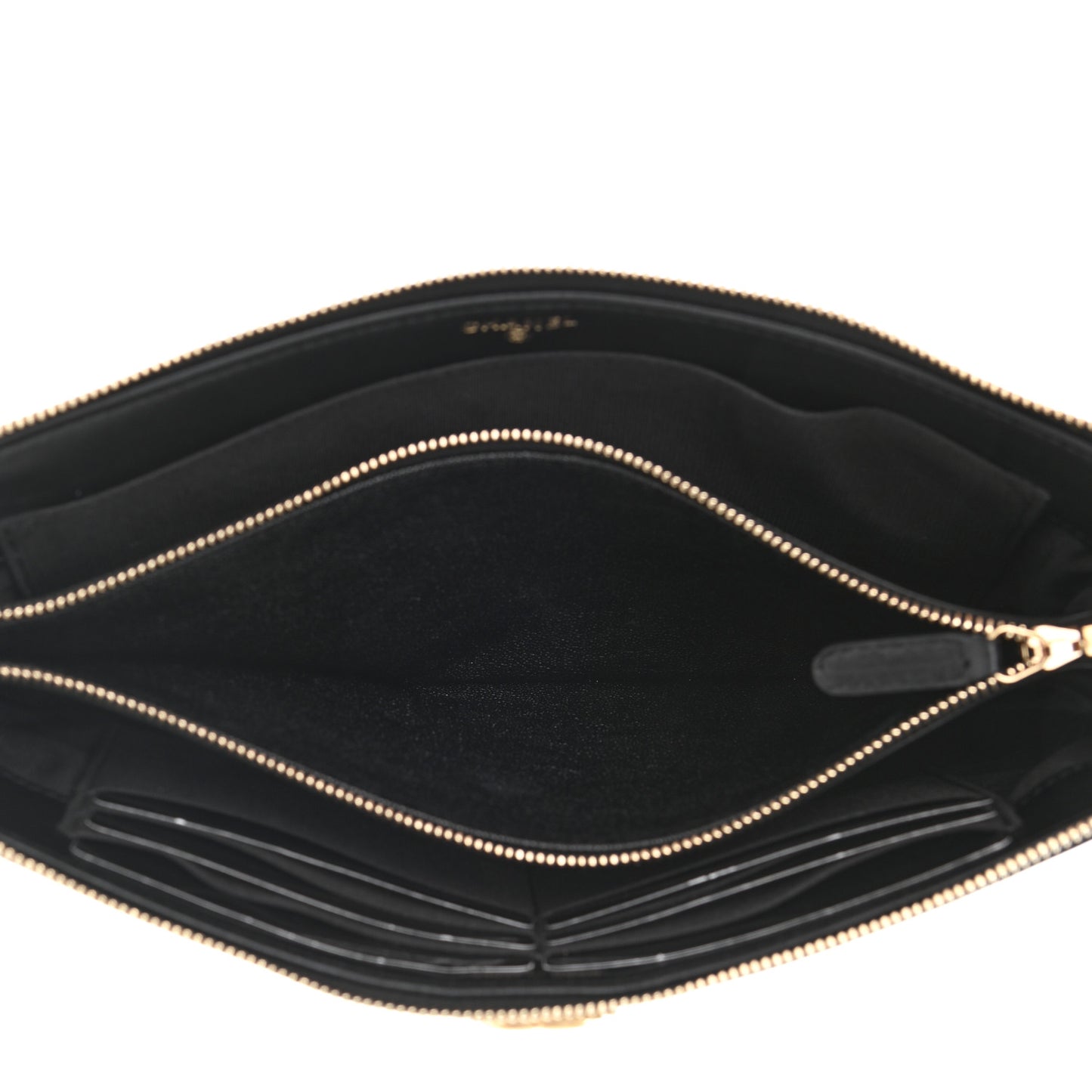 Caviar Quilted Small Zipped Boy Pouch Black