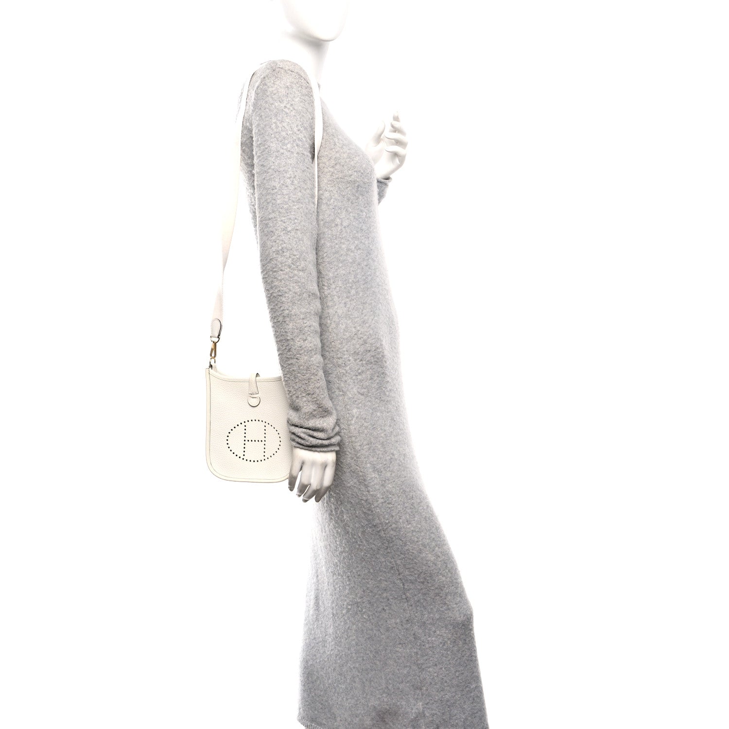 Hermes Taurillon Clemence Amazone Evelyne TPM New White 2 of 11