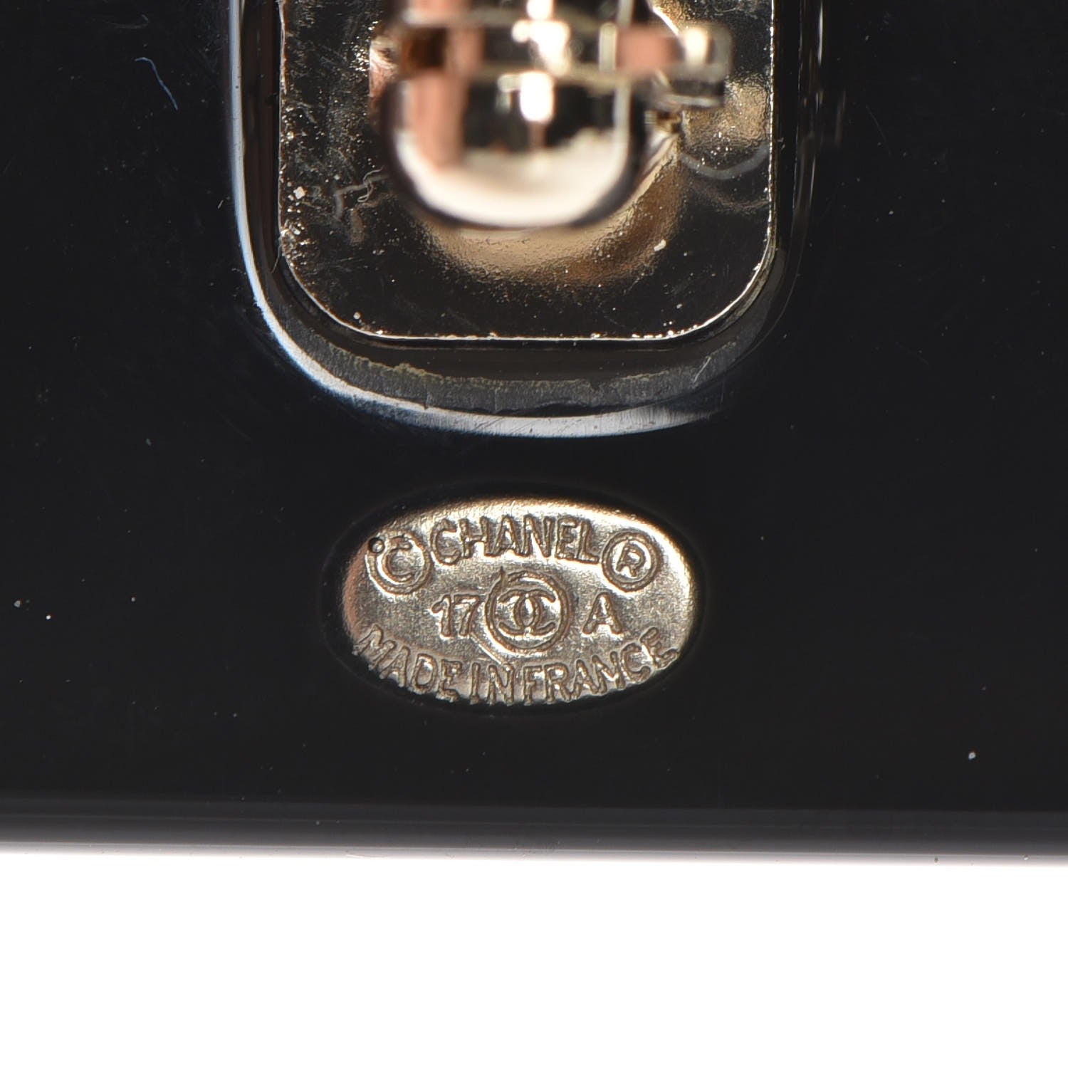 Chanel Resin Strass Perfume Bottle CC Brooch Black Gold 4 of 5
