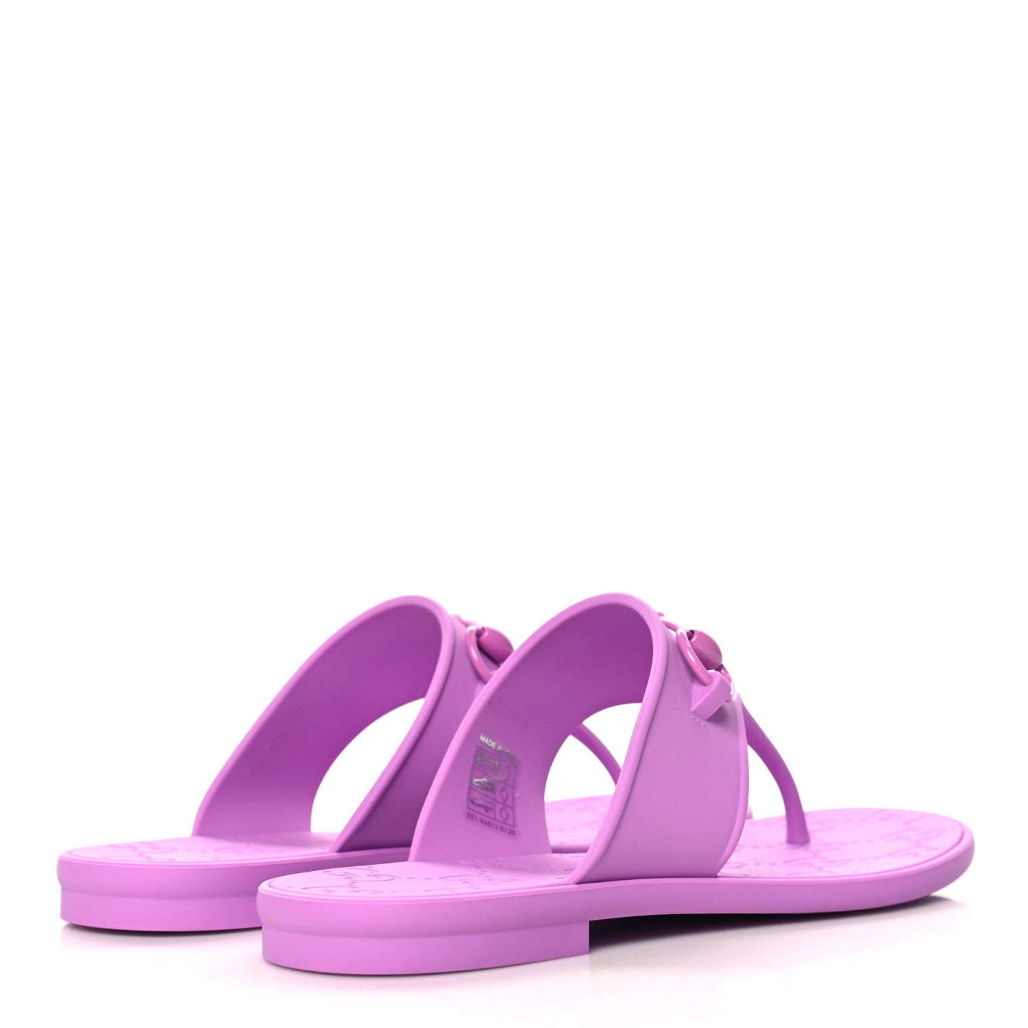 Gucci Rubber Womens Horsebit Thong Sandals 38 Candy Mousse 5 of 9