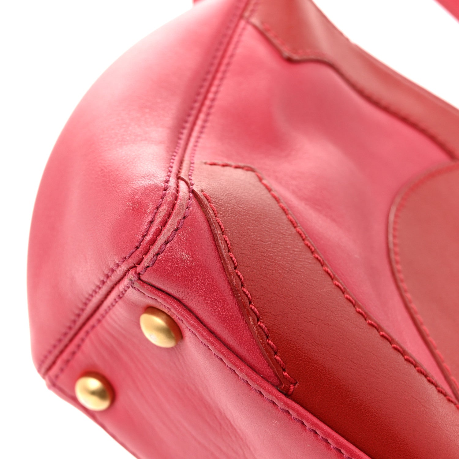 Chanel Calfskin Small CC Stitched Shoulder Bag Pink Red 16 of 16
