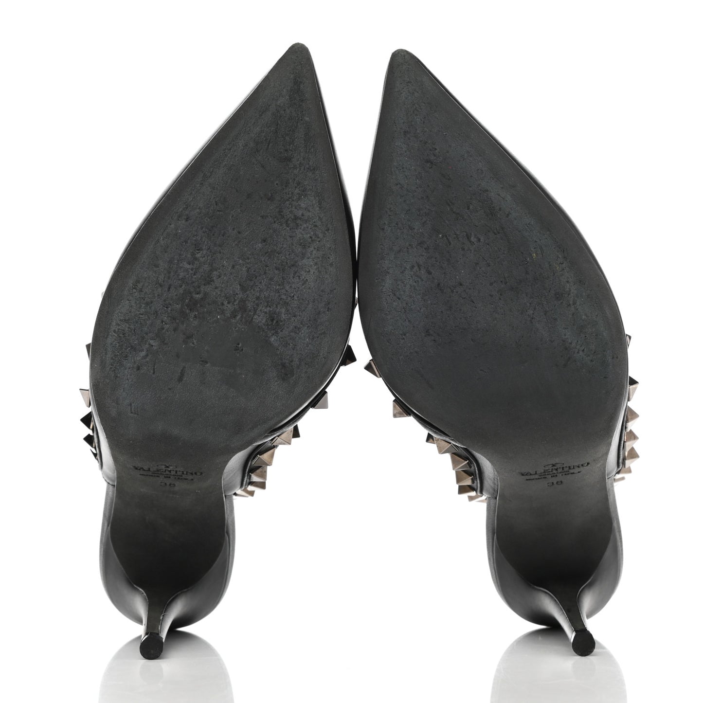 Nappa Rockstud Ankle Strap Pumps 38 Black