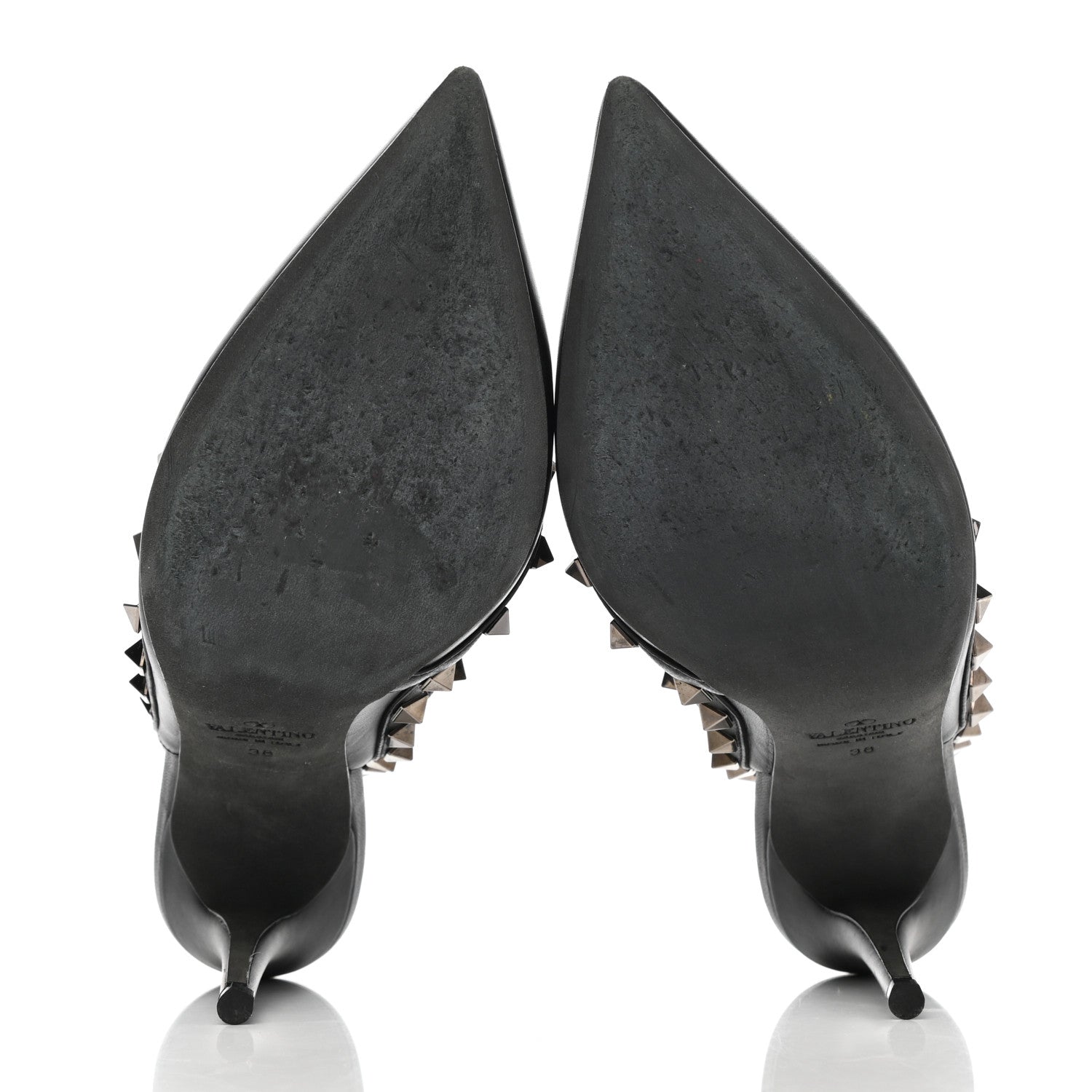 Valentino Garavani Nappa Rockstud Ankle Strap Pumps 38 Black 5 of 9
