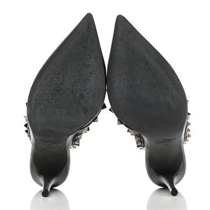 Valentino Garavani Nappa Rockstud Ankle Strap Pumps 38 Black 5 of 9