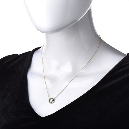 Tiffany 18K Yellow Gold Blue Topaz Olive Leaf Pendant Necklace 2 of 5