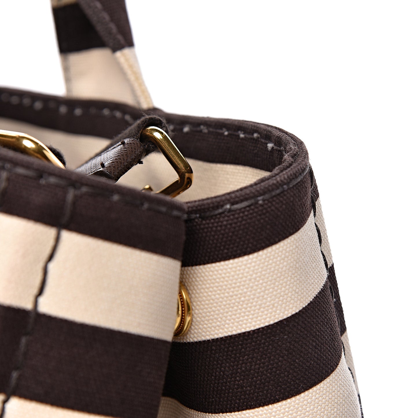 Canapa Striped Logo Tote Tabacco