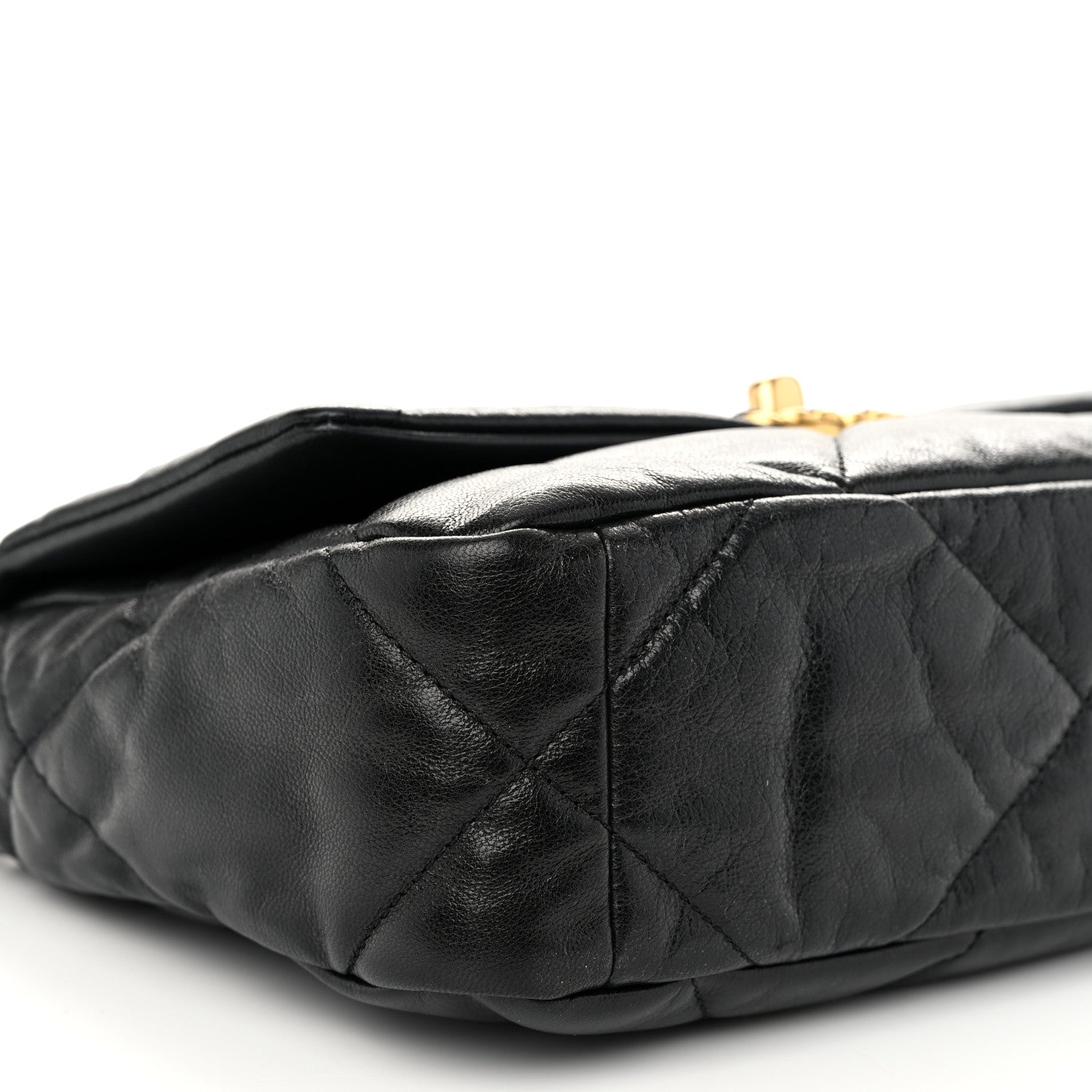 Chanel Shiny Goatskin Quilted Medium Chanel 19 Flap Black 9 of 10