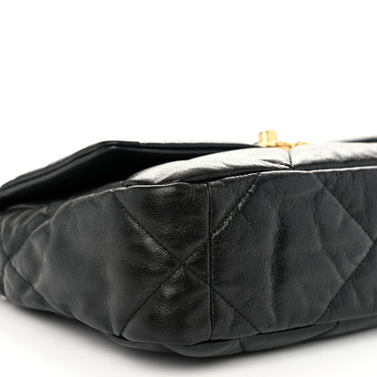 Chanel Shiny Goatskin Quilted Medium Chanel 19 Flap Black 9 of 10