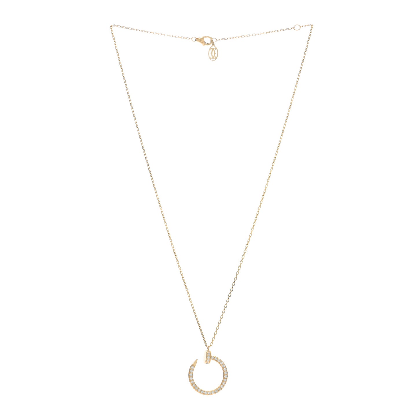 18K Yellow Gold Diamond Juste Un Clou Paved Pendant Necklace