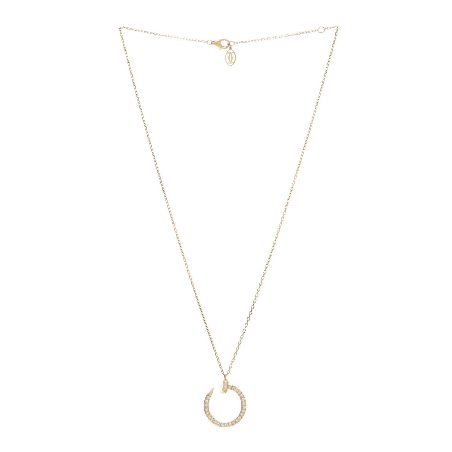 Cartier 18K Yellow Gold Diamond Juste Un Clou Paved Pendant Necklace 2 of 5