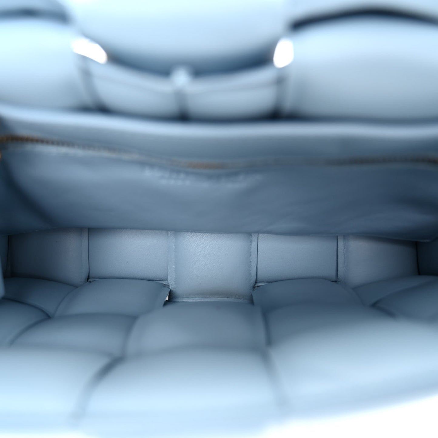 Nappa Maxi Intreccio Padded Cassette Crossbody Bag Ice