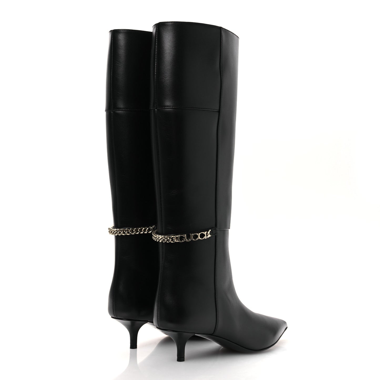 Calfskin Signoria Knee High Boots 38 Black