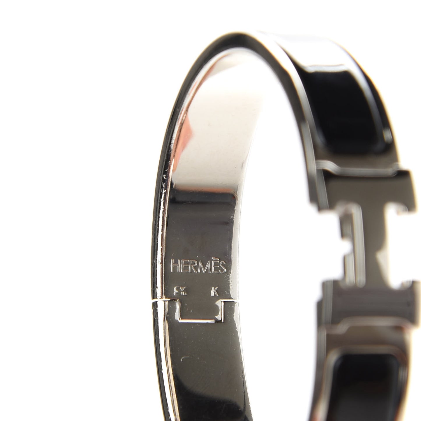 Enamel Narrow Clic Clac H Bracelet PM Black