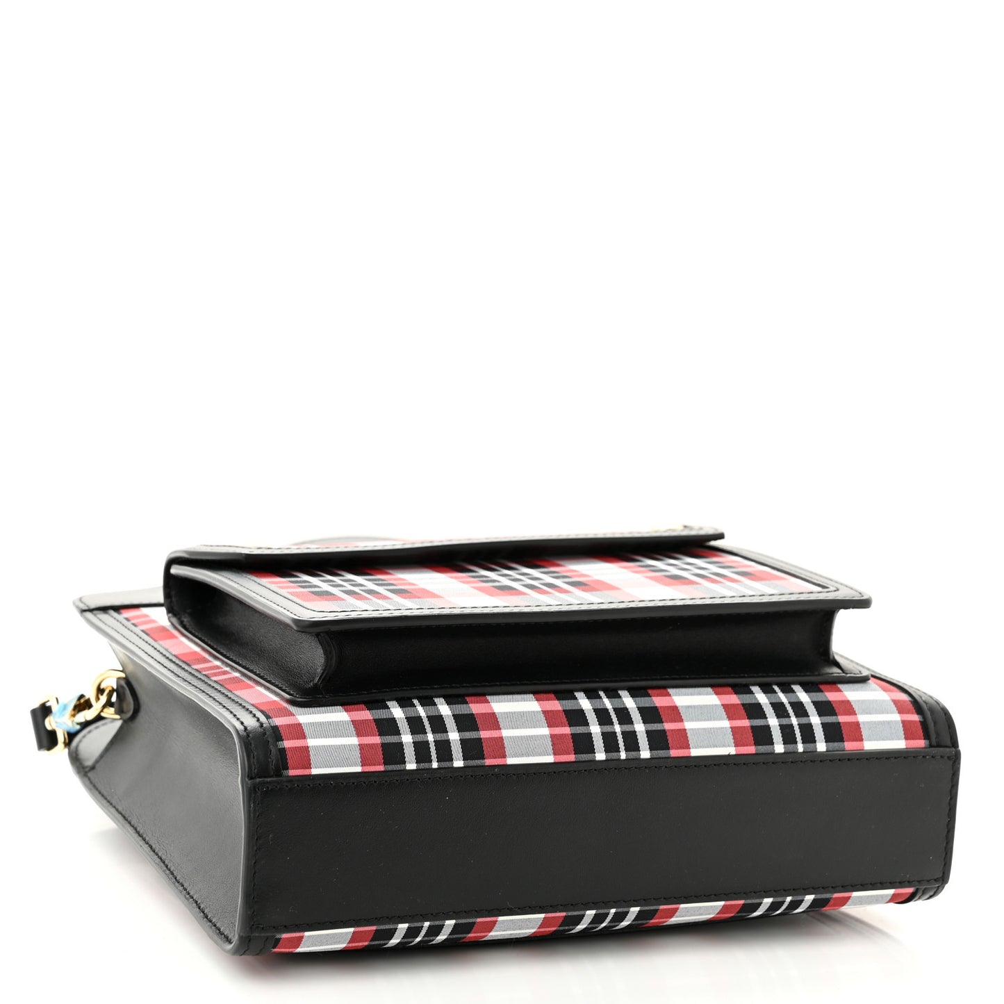 Calfskin Nylon Tartan Mini Pocket Bag Bright Red