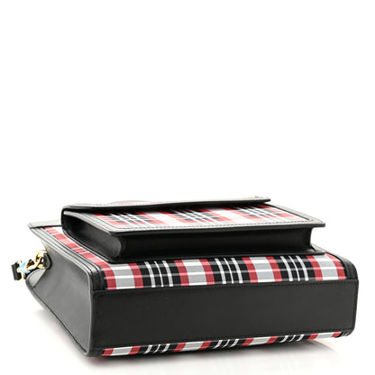 Burberry Calfskin Nylon Tartan Mini Pocket Bag Bright Red 4 of 9