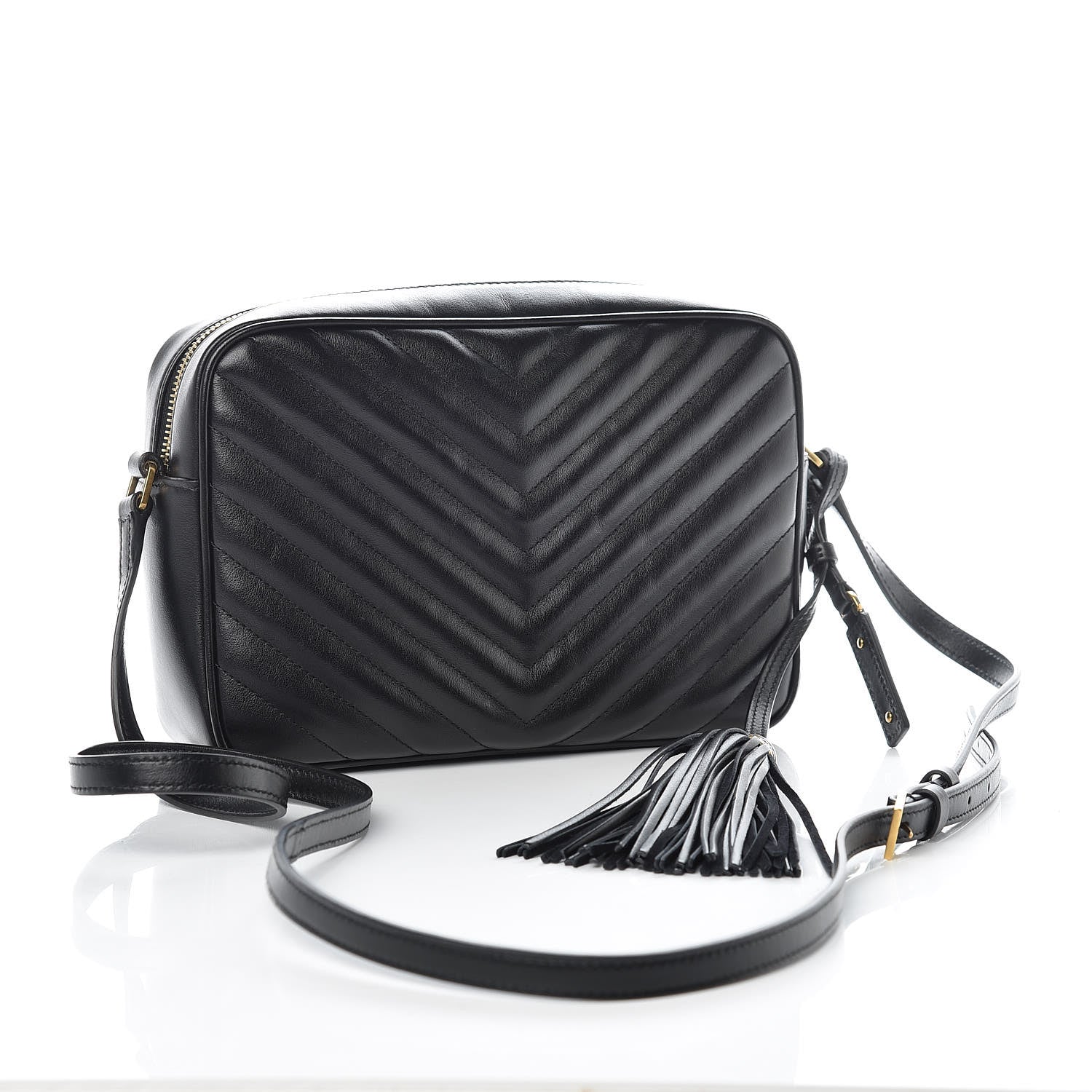 Saint Laurent Calfskin Matelasse Monogram Lou Camera Bag Black 3 of 10