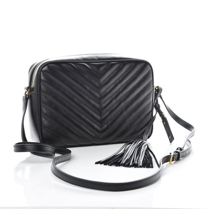Saint Laurent Calfskin Matelasse Monogram Lou Camera Bag Black 3 of 10