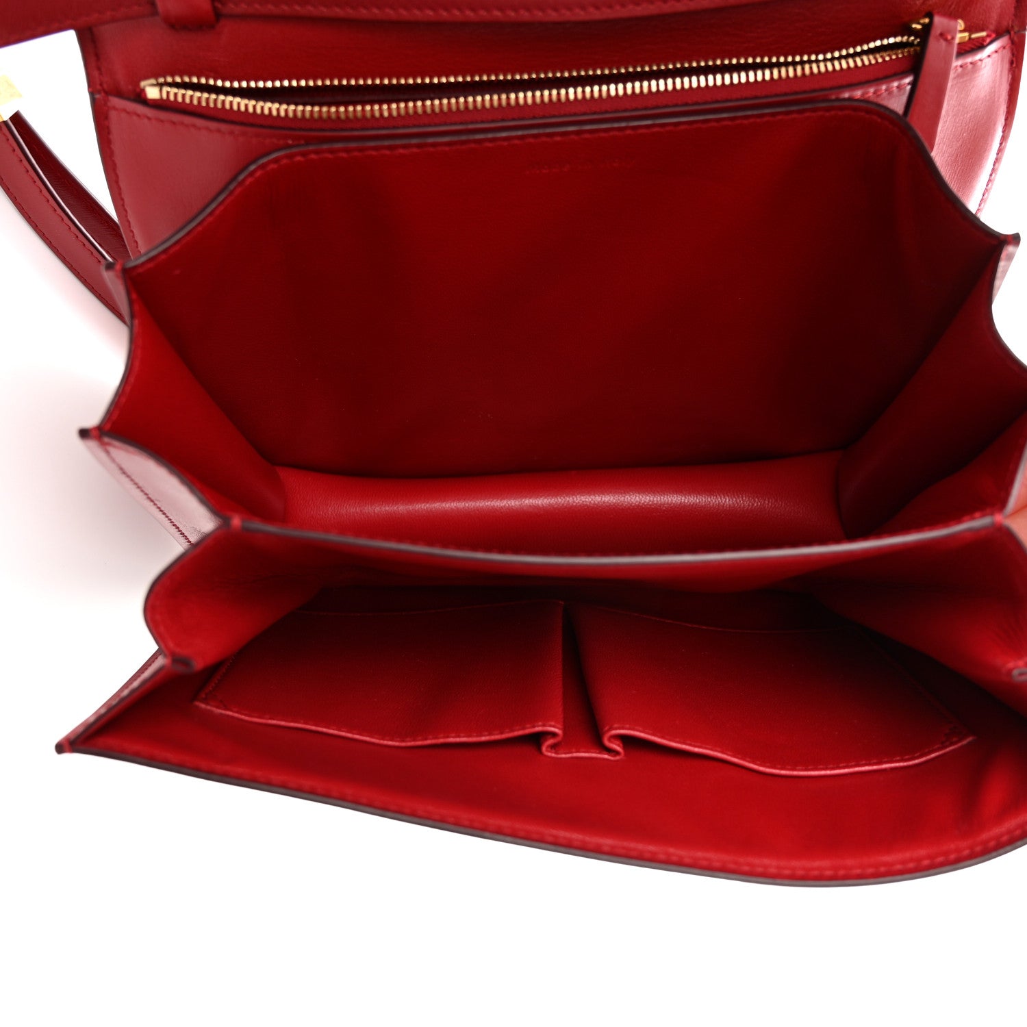 Celine Box Calfskin Medium Classic Box Flap Bag Red 5 of 11