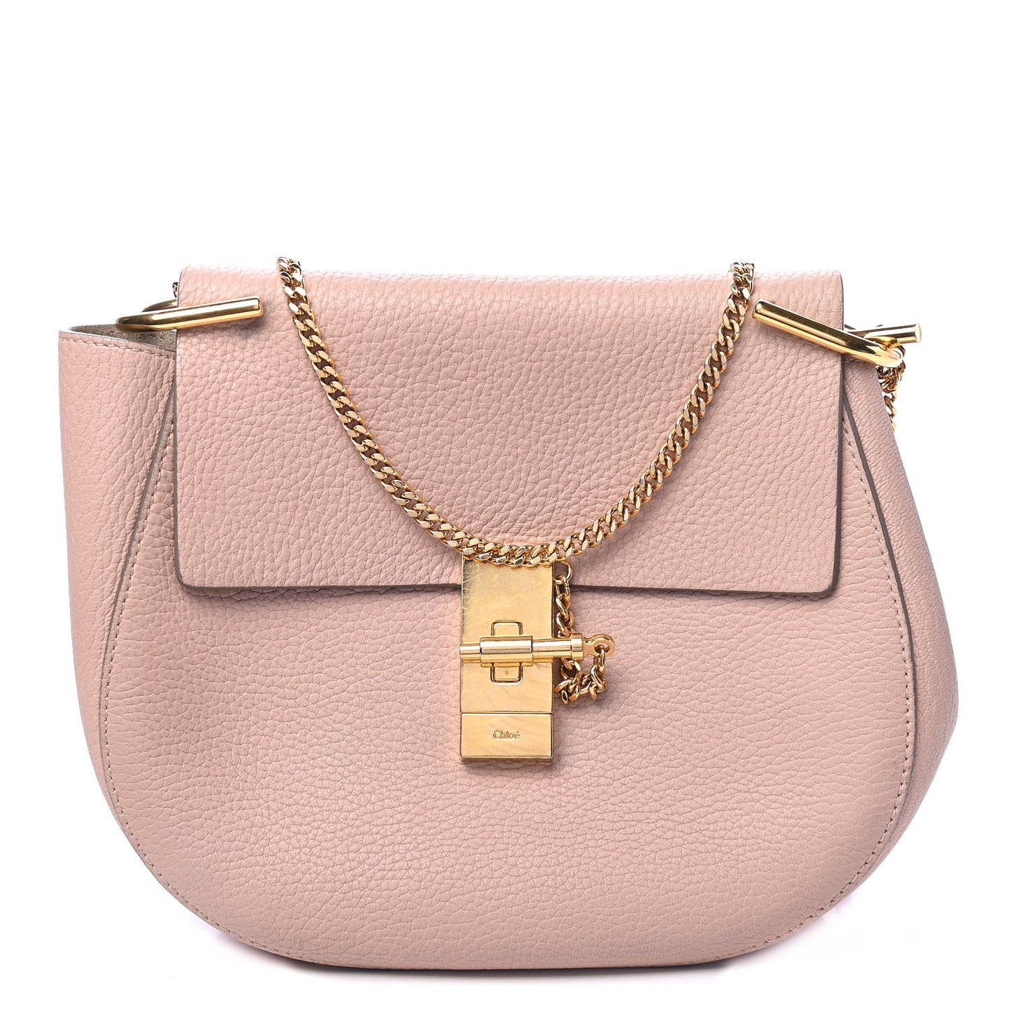 Grained Lambskin Drew Shoulder Bag Cement Pink