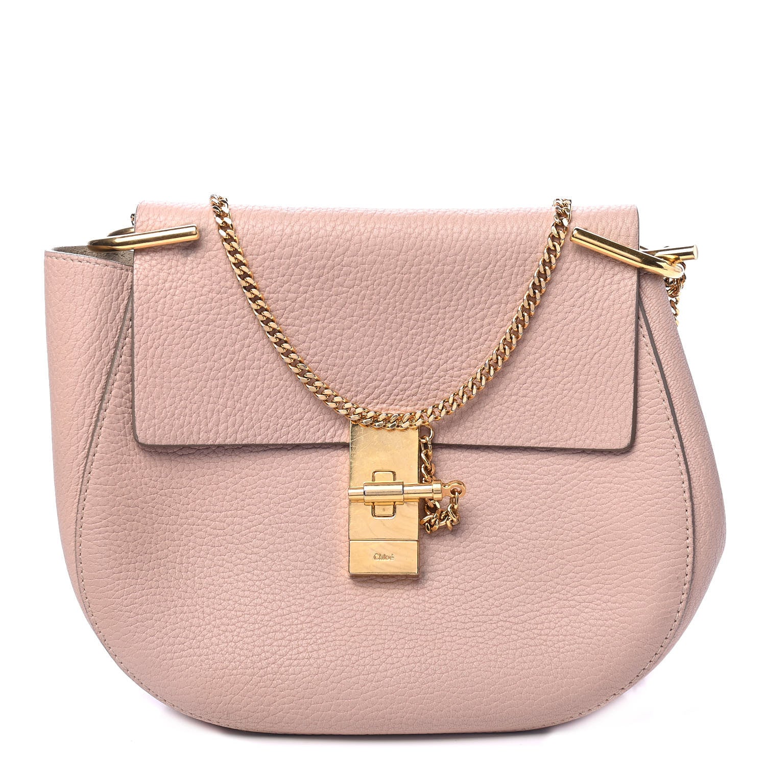 Chloe Grained Lambskin Drew Shoulder Bag Cement Pink 1 of 5