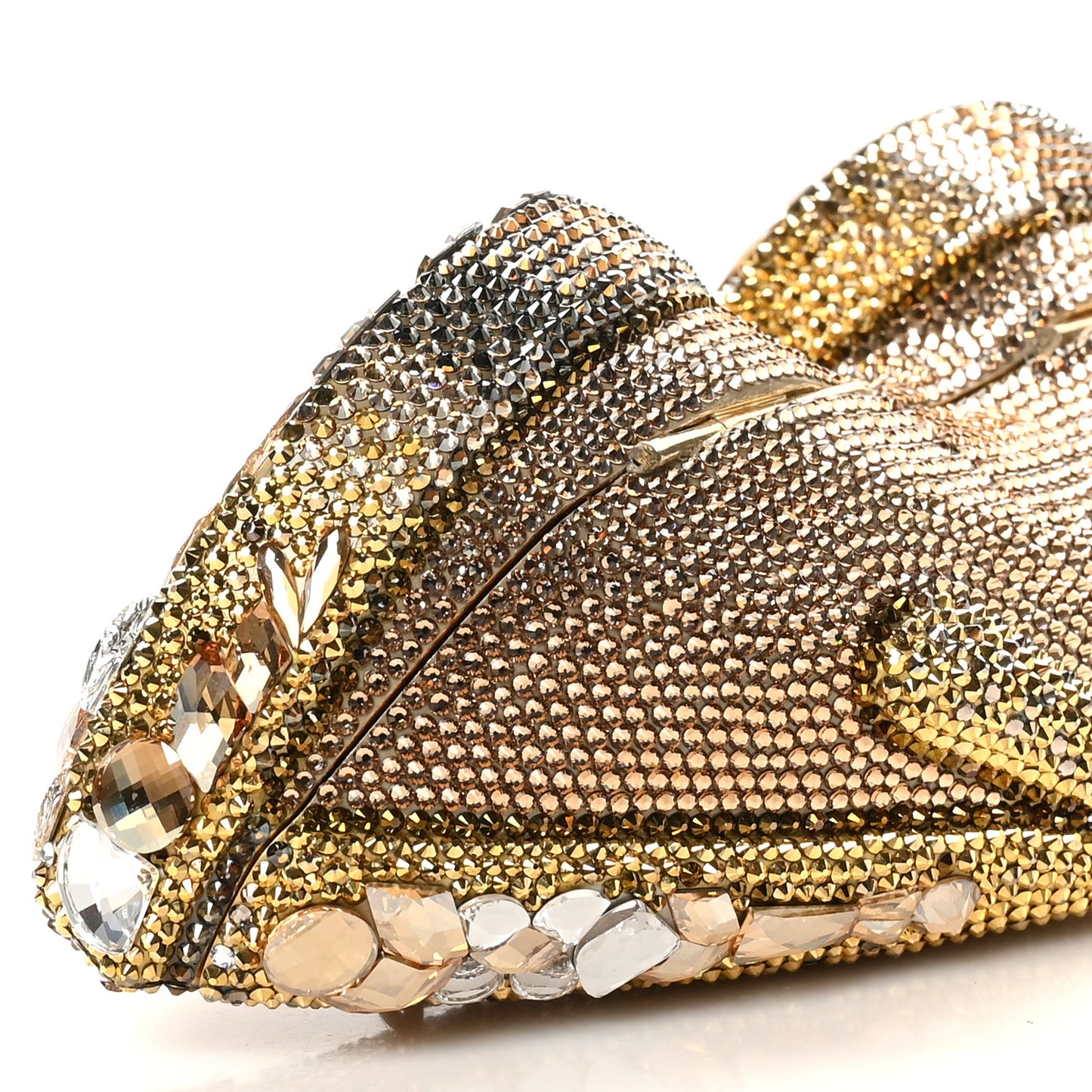 Crystal Sunglass Minaudiere Clutch Gold Silver