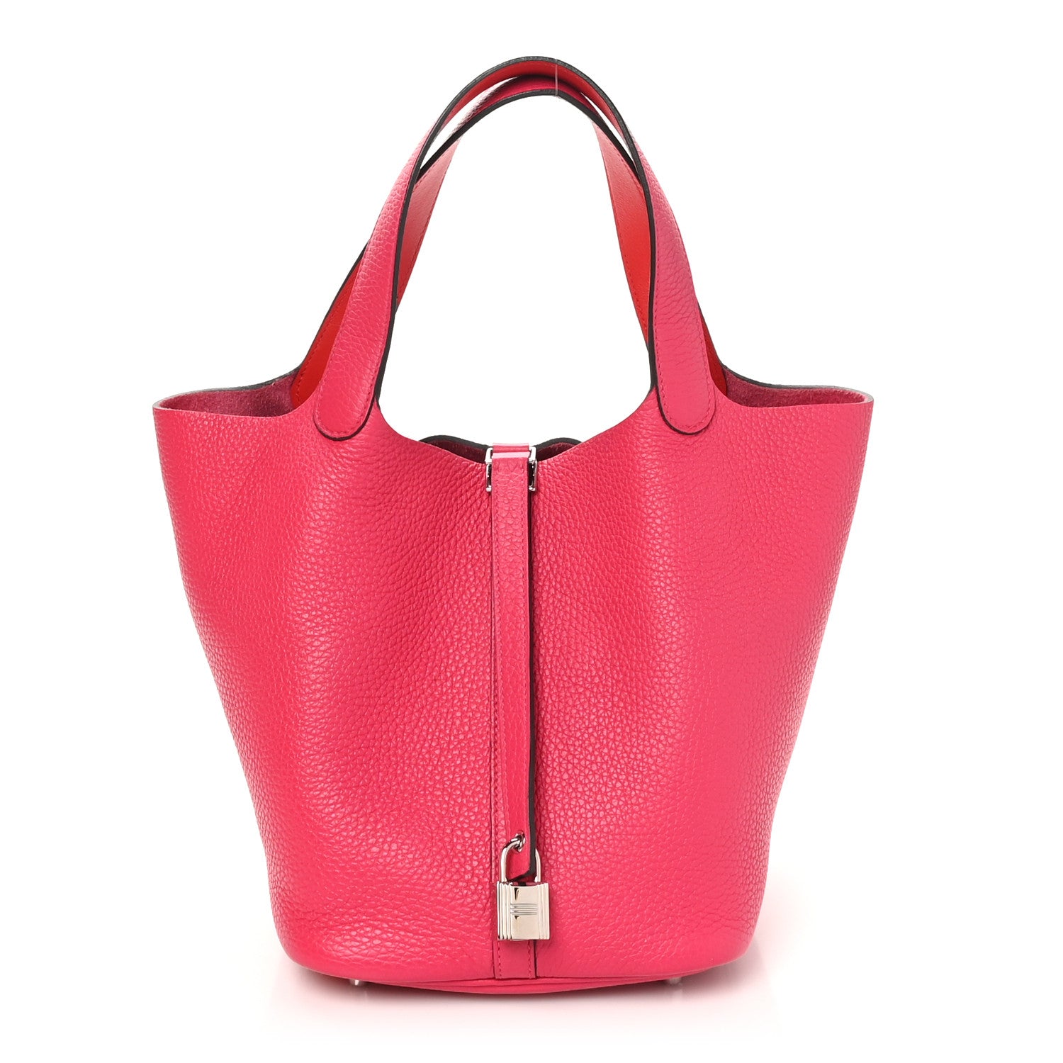 Hermes Taurillon Clemence Swift Eclat Picotin Lock 22 MM Rose Mexico Rouge De Coeur 1 of 11