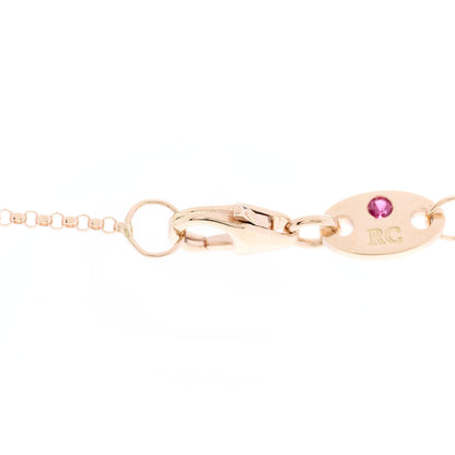 Roberto Coin 18K Rose Gold Diamond Blue Titanium Small Venetian Princess Flower Pendant Necklace 6 of 6