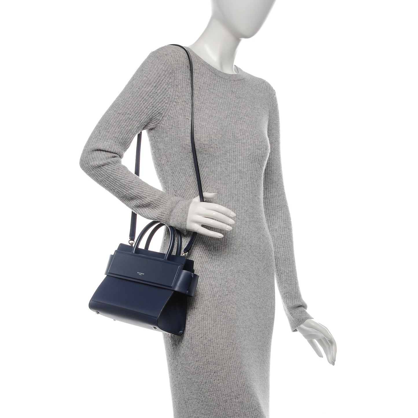 Smooth Calfskin Mini Horizon Satchel Navy