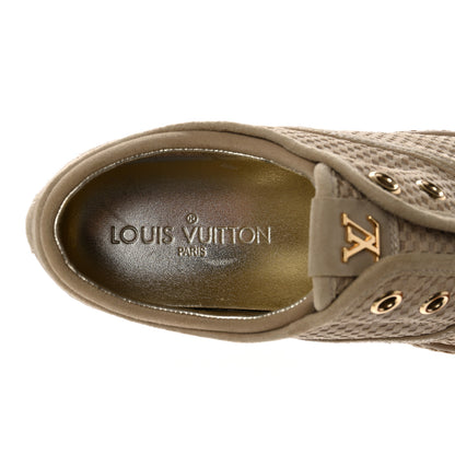 Louis Vuitton Suede Petit Damier Sneakers 37 Beige 7 of 14