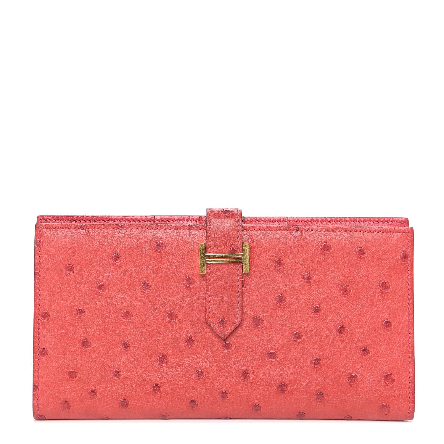 Hermes Ostrich Bearn Wallet Bougainvillea 1 of 7