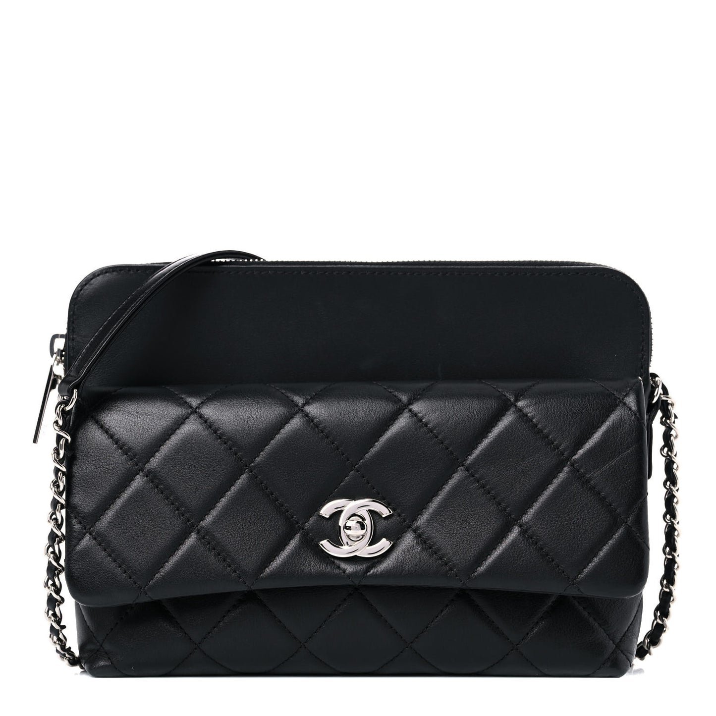 Calfskin Quilted Crossbody Bag Black
