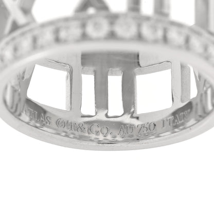Tiffany 18K White Gold Diamond Wide Atlas Open Ring 49 5 4 of 5