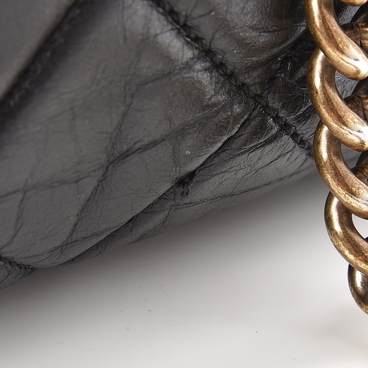 Chanel Glazed Calfskin Castle Rock Bowling Bag Black 9 of 18