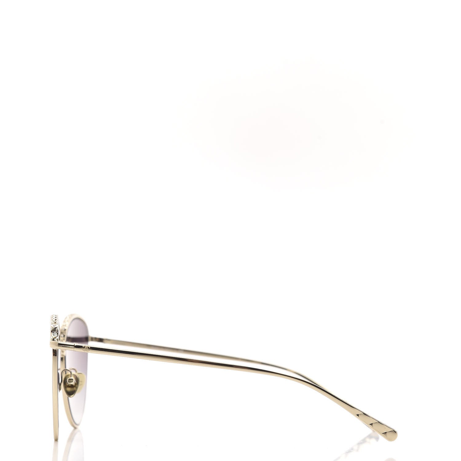 Chanel Metal Crystal Sunglasses 4258-B Gold 3 of 8