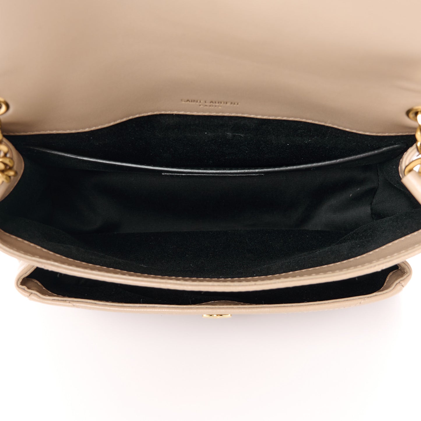Lambskin Matelasse Monogram Baby Niki Chain Satchel Dark Beige